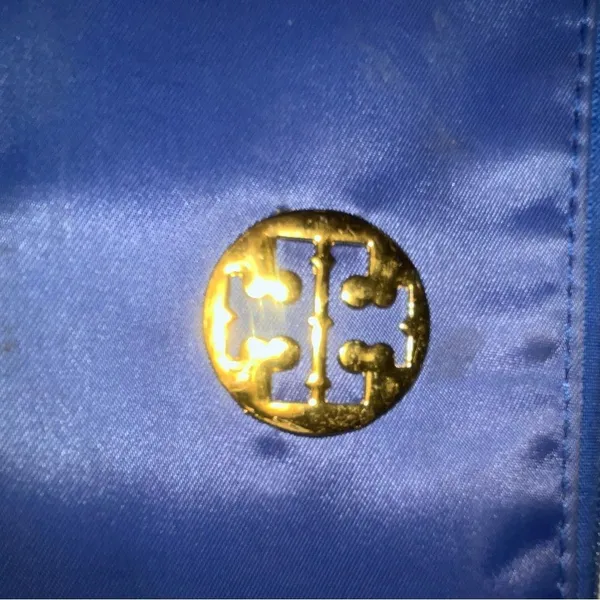 Tory Burch Blue Nylon Wristlet Wallet EXC CONDITION - Image 3