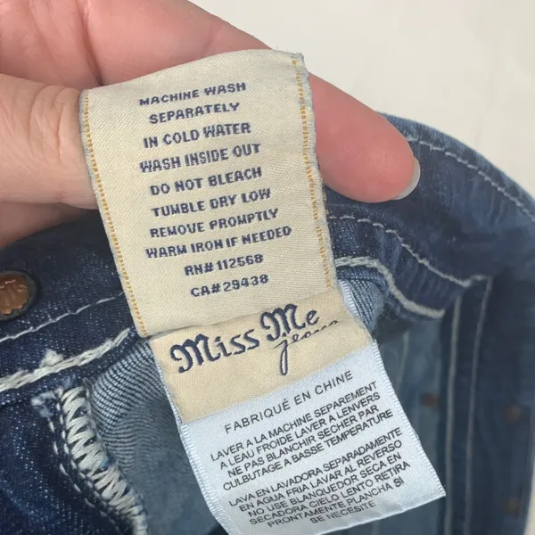 Miss Me size 30 boyfriend capri jeans denim chunky stitch crop - Image 8