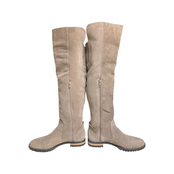 Fabianelli Premium Italian Suede Over-The-Knee Taupe Boots Women's Size 9/9.5 - Image 12