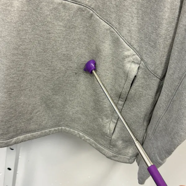 Athleta Forever Fleece 1/2 Zip Hoodie XL 825011-01 Relaxed Fit Heather Gray - Image 7