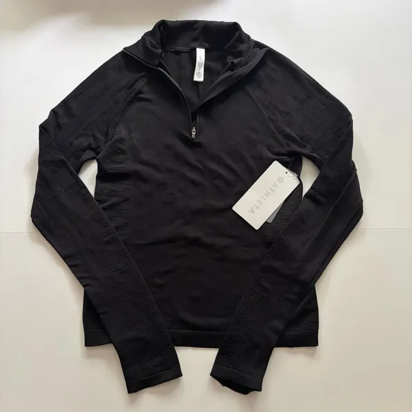NWT! Athleta Black Long-Sleeve Half-Zip - Image 5