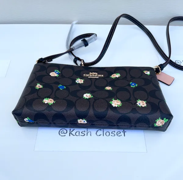 Coach Zip Top Crossbody With Mini Rose Print - Image 4