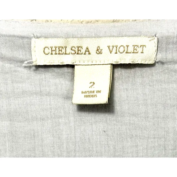 Chelsea & Violet Blue Button Front Midi Dress Puff Sleeve Cottagecore Boho 2 - Image 8