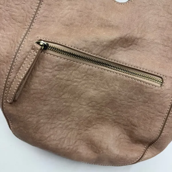 Anthropologie Carson Faux Leather Braided Tote Bag Tan Boho Bohemian Festival - Image 6