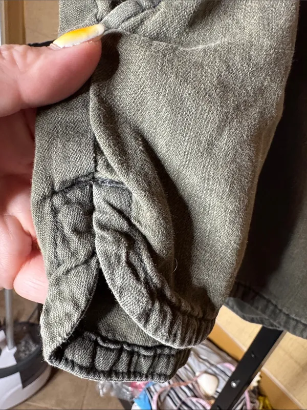 Aerie Olive Green Woven Pull-On Dolphin Shorts Size Small - Image 7