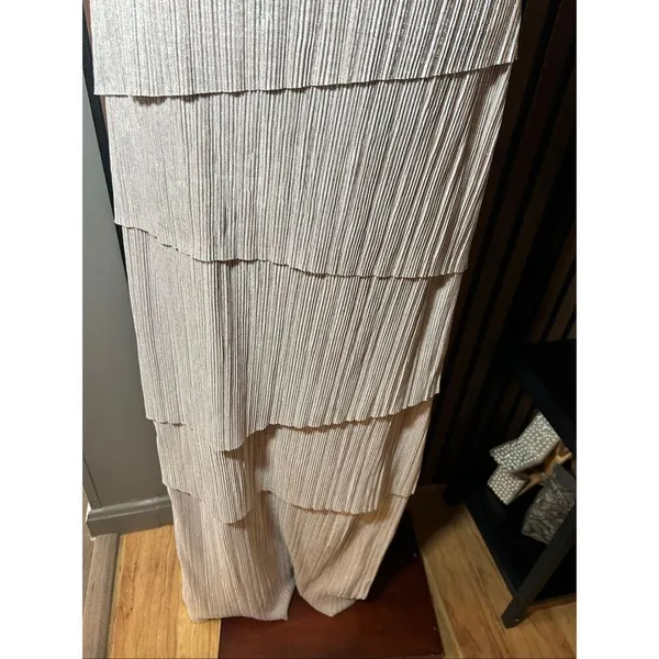 Alex Marie silver/Gold Sparkle Party Layered Dress maxi long sleeveless size 6 m - Image 3