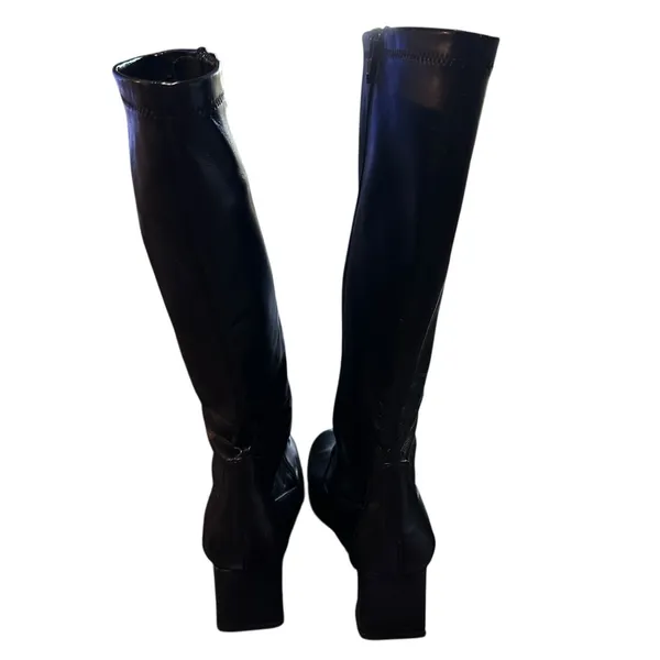 Mootsie Tootsie Boots Women's Size 8M Mid Calf Square Toe Block Heel Side‎ Zip - Image 4