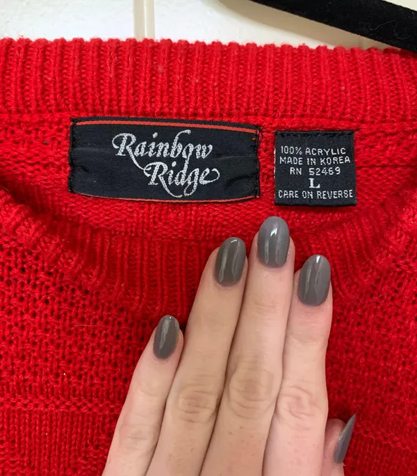 Vintage Grandpa Sweater Red Size L - Image 6