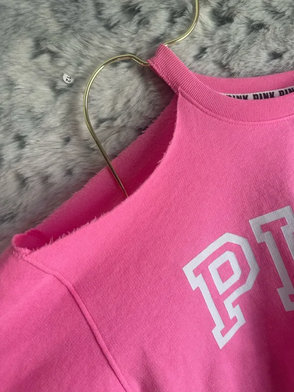 89. Victoria's Secret PINK Bright Pink Crewneck Sweatshirt nwt - Image 2