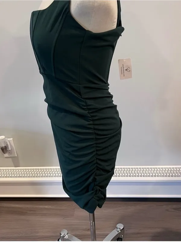 Windsor Forest Green Square-Neck Mini Dress - Image 4