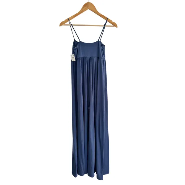 American Eagle Empire Waist Wide-Leg Knit Jumpsuit XS Deep Sea Blue NWT - Image 5