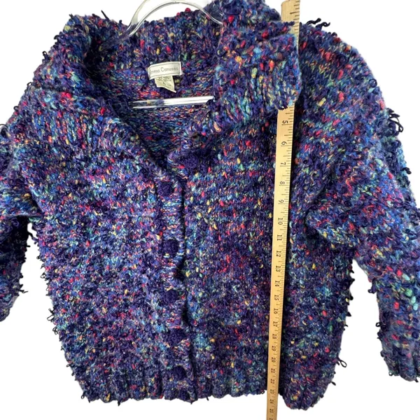 Emma Camusso Womens L Wool Blend Textured‎ Chunky Knit Cardigan Sweater Uruguay - Image 4