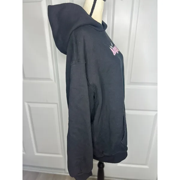 Madhappy Angel Graphic Hoodie XL Black Pink Logo Oversized Fleece Pullover - Image 5