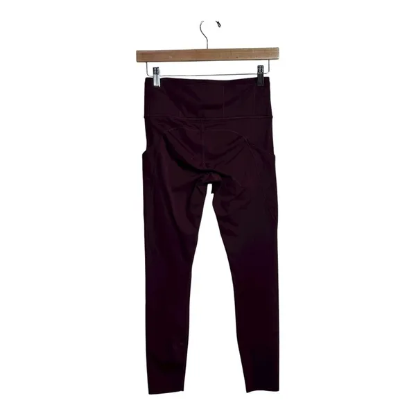 Lululemon fast & free tight 25" Pocket‎ Leggings Burgundy Women's Size 6 - Image 2