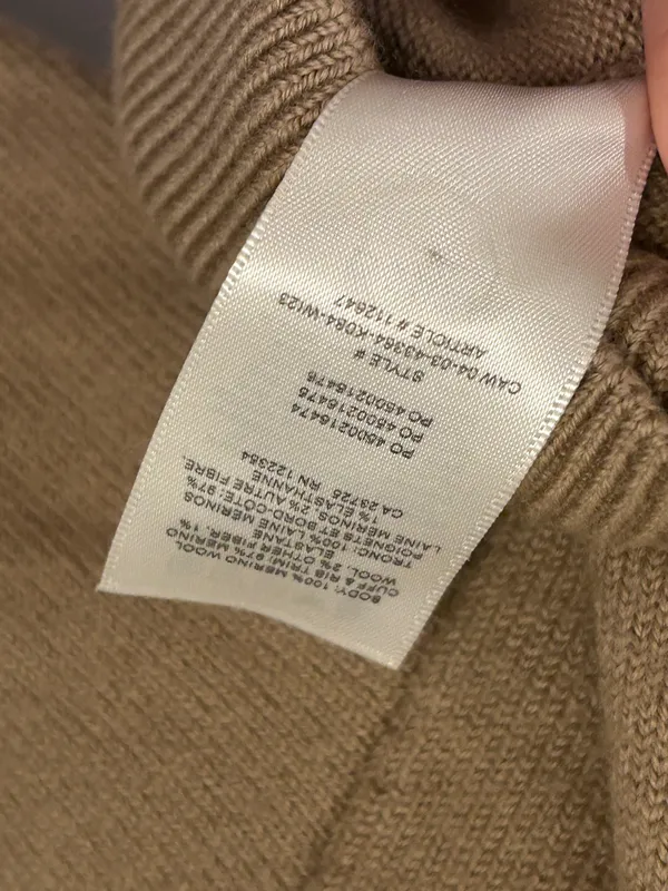 Wilfred Aritzia Clara Merino Wool Waist Crop Sweater in Camel M new without tags - Image 5