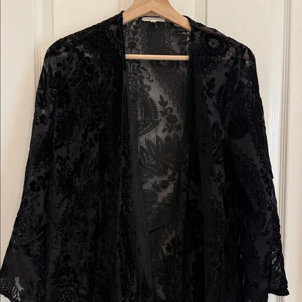 Velvet burnout paisley open kimono - Image 8