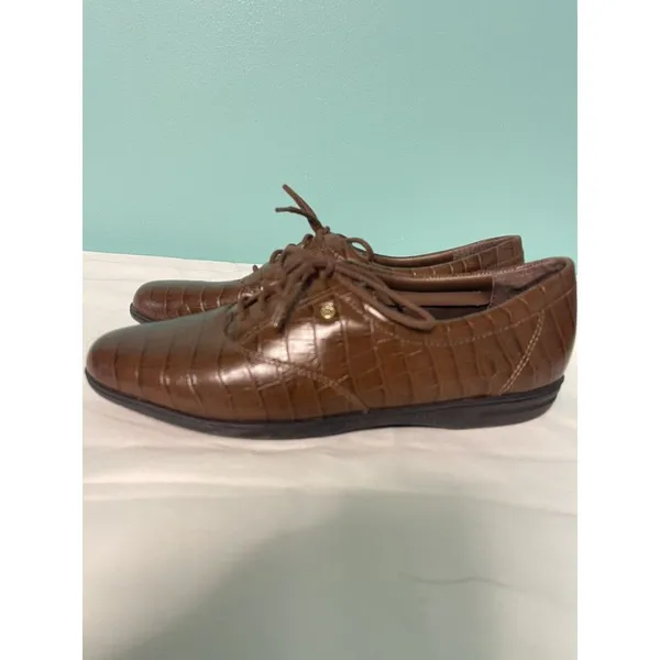Easy Spirit Brown Leather Lace Up Loafers Comfort Shoes Women's‎ 7.5 S-252 - Image 4