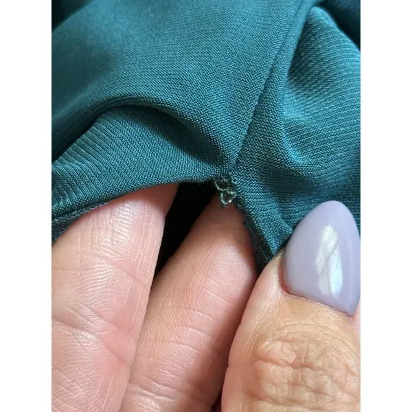 BHLDN Lena‎ Dress Size 4 Teal Flutter Sleeve Side Slit Maxi Wedding Bridesmaid - Image 9