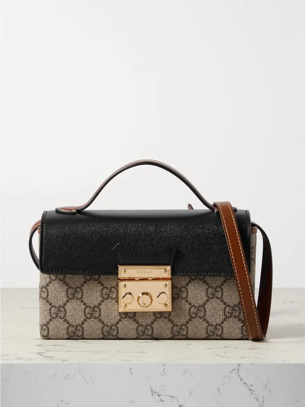 Gucci GG Supreme Monogram Calfskin Mini Padlock Top Handle Shoulder Bag - Image 3