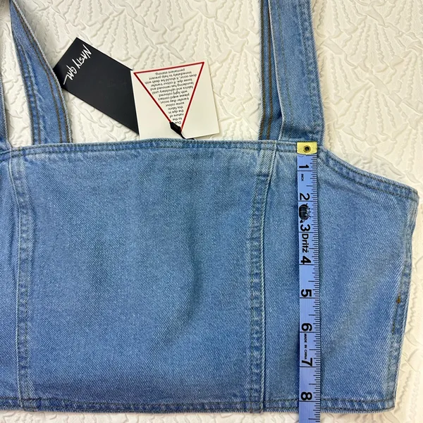 Nasty Gal Blue Crop Tank Top Fitted Sleeveless - Image 5