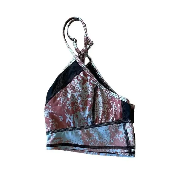 Women’s Multicolor Straps V-Neck Sporty Running Bra Sz S - Image 6