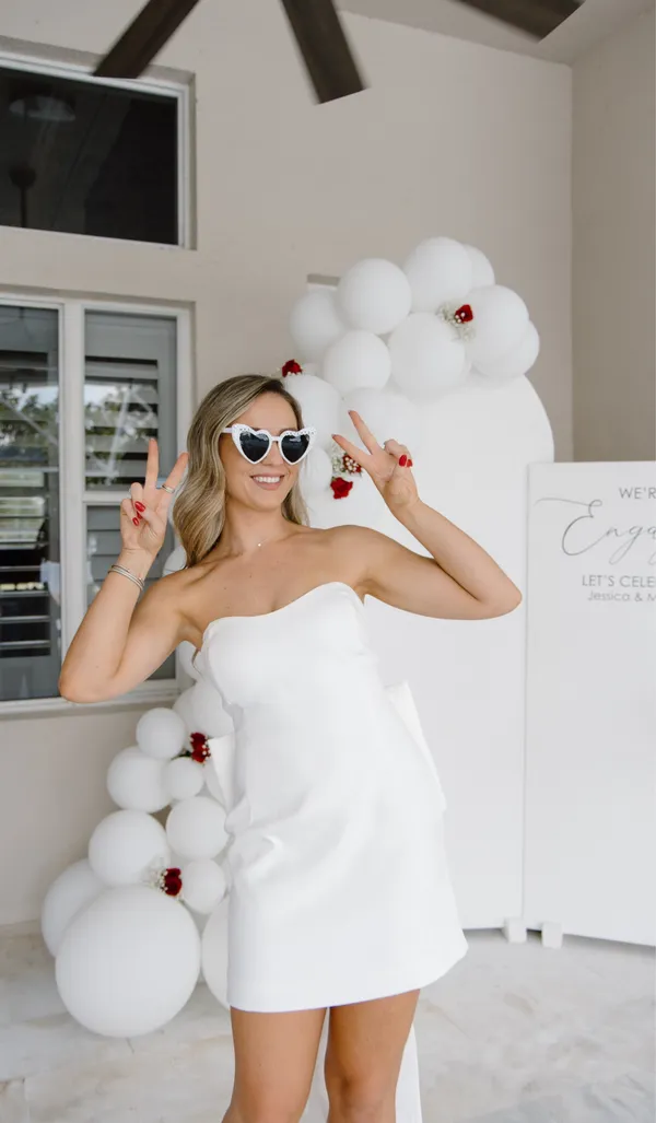 Meshki Bow Mini Dress White - Image 5
