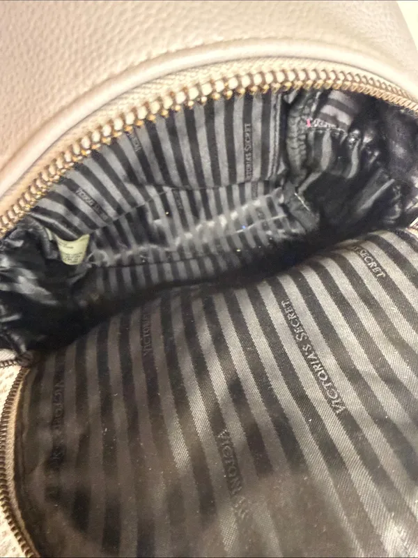 RARE Victoria's Secret Gray Quilted Mini Backpack with Chain Accent - Image 8