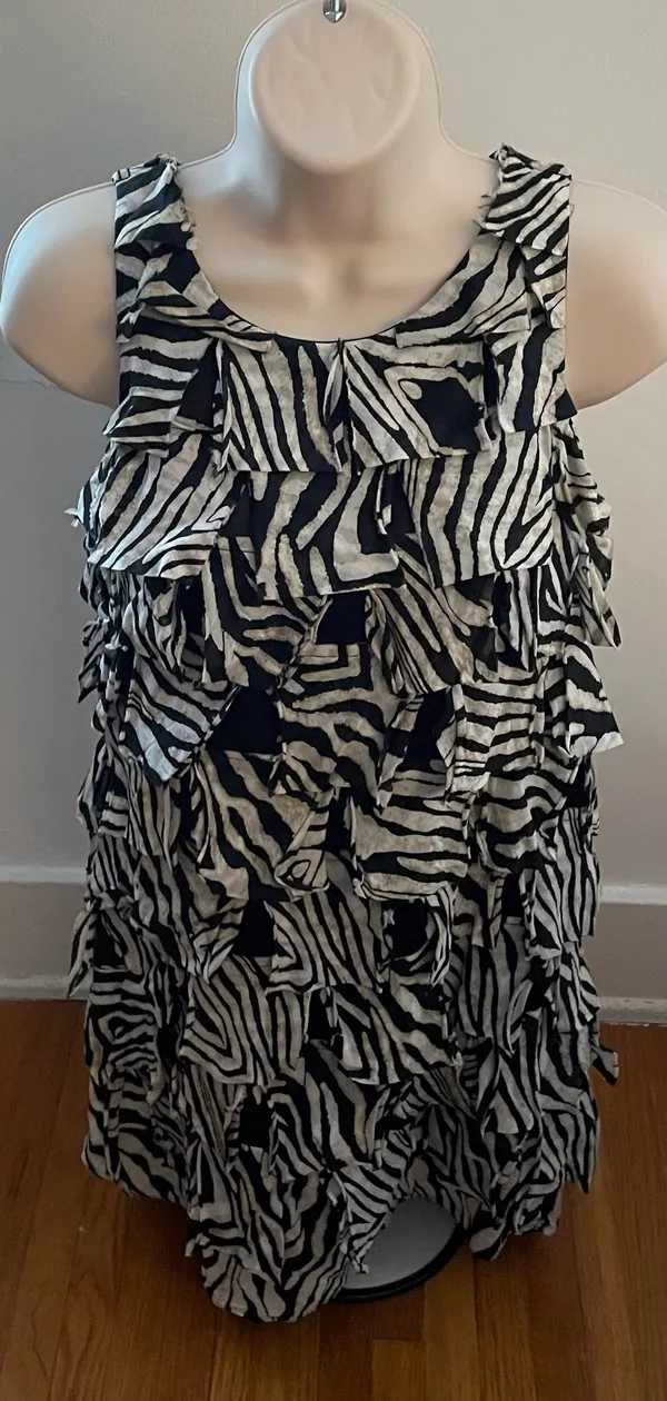 Y2K Animal Print Silk Blend Sheath Mini Dress, size S - Image 2