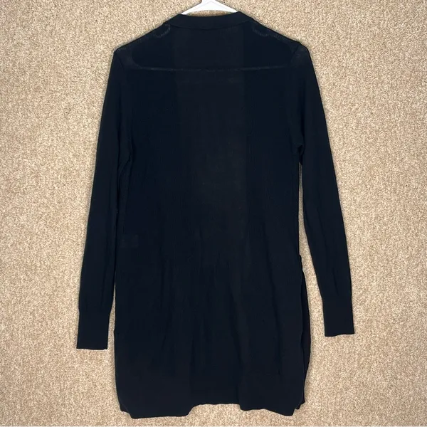 Imperfect‎ CAbi cardigan small black neutral cotton blend snap buttons pockets - Image 2
