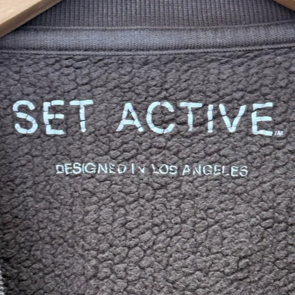 Set Active‎ Brown Fleece Sweater XS Loungewear Casual Comfy - Image 4