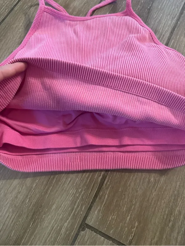 JoyLab Ribbed High-Neck Sports Bralette in Pink - Image 2
