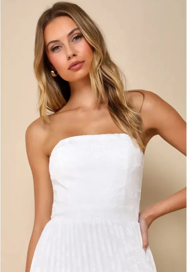 Lulus White Strapless Maxi Dress - Image 3