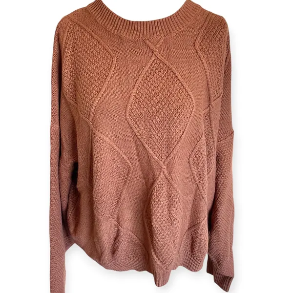 Shein Sweater 2XL Long Sleeve Brown - Image 2