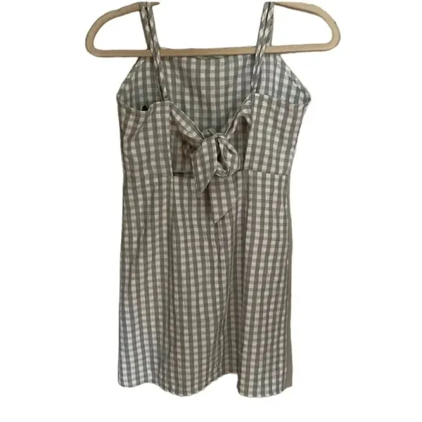 ✨SKY AND SPARROW Gingham Open Tie Back Green Slip Dress✨ - Image 6