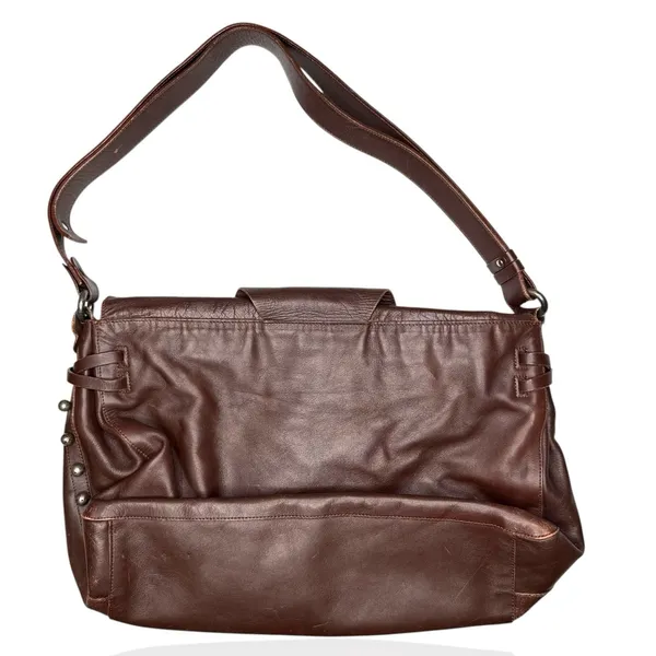 Lamarthe Paris Soft Leather Bag Brown Slouchy Hobo Studded Y2K‎ Made In Romania - Image 7