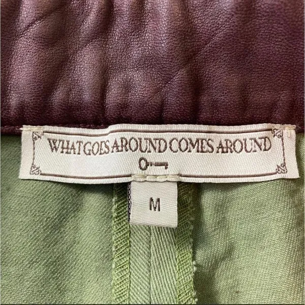 What Goes Around Comes Around Womens Green Tempest Straight Leg Overalls Medium - Image 5