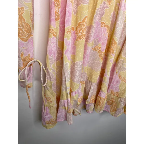 Amuse Society Constellation Pink Yellow Bone Floral Mini Dress Womens Small‎ S - Image 4
