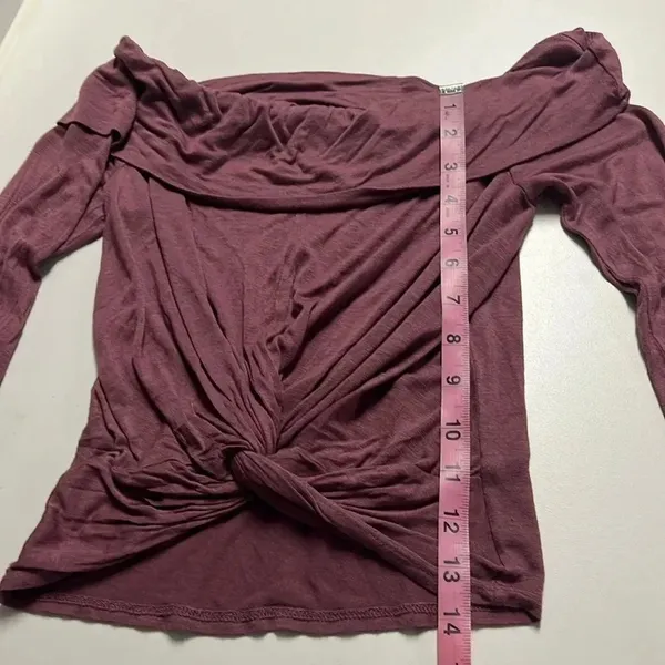 Purple off shoulder top xs‎ Charlotte Russe long sleeve twist front going out - Image 4