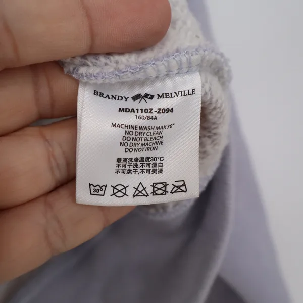 Brandy Melville Christy Full Zip Hoodie Lavender Purple Oversized Sweatshirt - Image 3