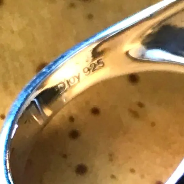 Genuine Blue Turquoise Sterling Silver Statement Ring Size 10 - Image 6