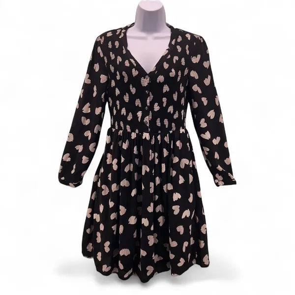 Maeve Anthropologie Heart Dress‎ Black Small - Image 4