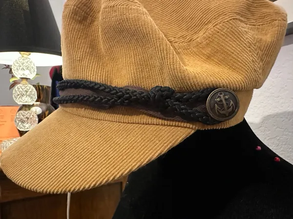 Peter Grimm Corduroy Baker Boy Hat with Anchor Detail - Image 12