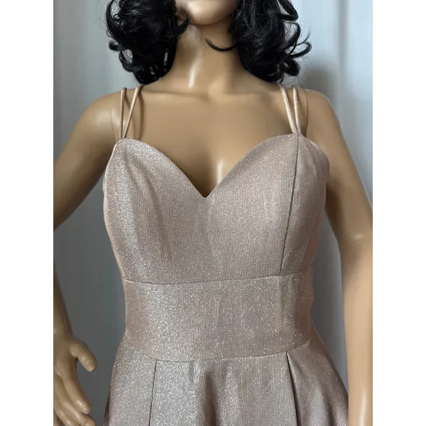 Chic Boutique NY gold glittery cocktail homecoming short dress corset medium - Image 4