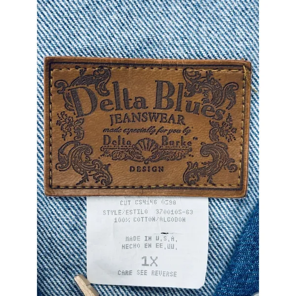 Vintage Delta Blues Jeans wear Denim Jacket Coat - Women's Size 1X‎ NWT 90s - Image 7