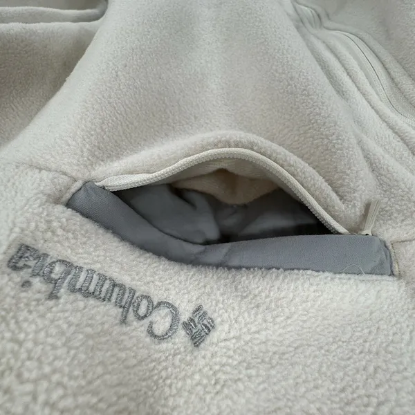 Columbia Fleece Jacket Women's XL Ivory Mountain Crest Full Zip Pockets - Image 6