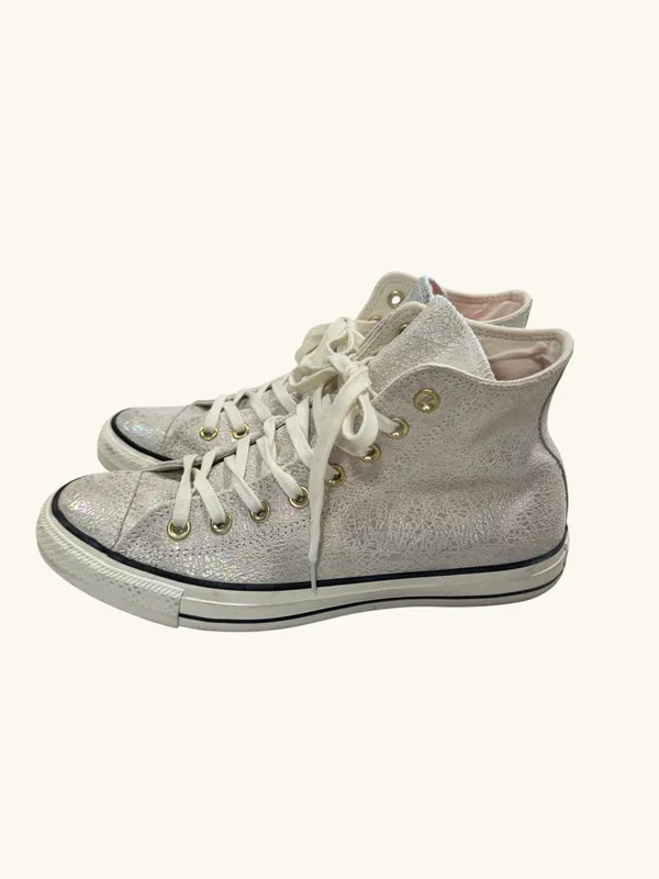 Converse Chuck Taylor All Star Hi Top Metallic Iridescent Crackle Leather 10 - Image 2