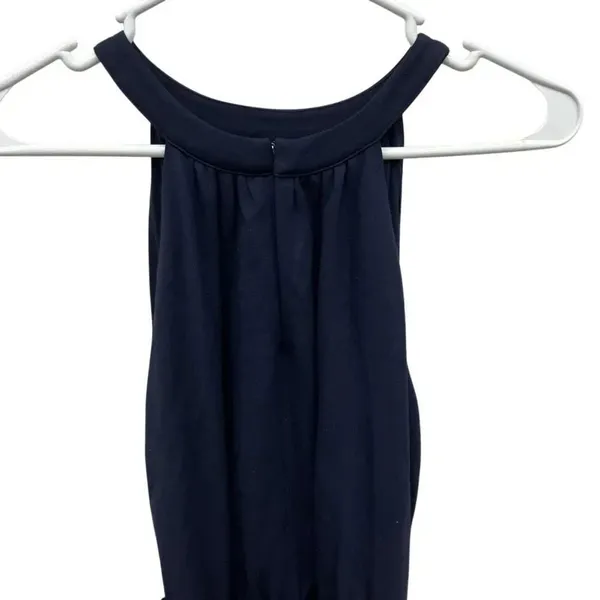 Ann Taylor Halter Midi Dress Keyhole Neckline Navy Small NEW #734 - Image 3