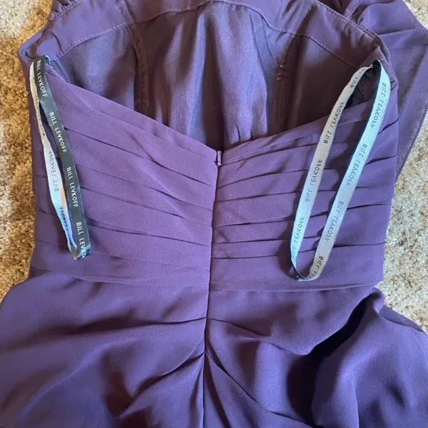 Bill Levkoff Purple Chiffon Maxi Bridesmaid Dress Formal Gown - Image 6