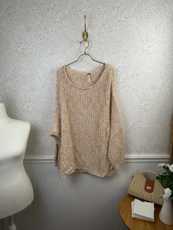 Free People Oversized Confetti Combo Neon Lights Sweater - Size - Small - Image 4