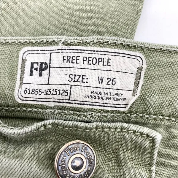 Free People Womens Skinny Jeans W26 Grunge Indie Festival Distressed‎ Sage Edgy - Image 7